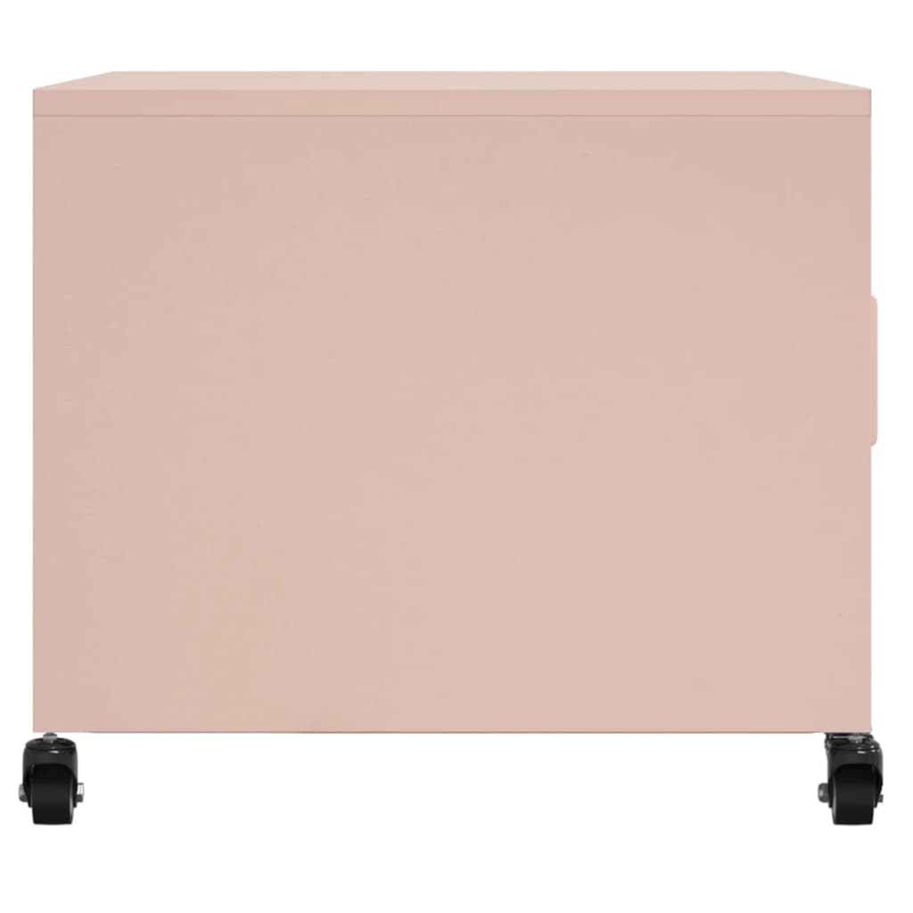 Măsuță de cafea, roz, 68x50x43,5 cm, oțel laminat la rece