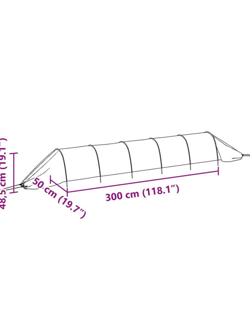 Загрузите изображение в средство просмотра галереи, Tunel de plasă, negru, 300x50x48,5 cm, oțel și polietilenă
