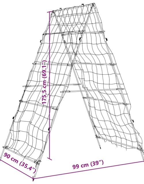 Încărcați imaginea în vizualizatorul Galerie, Spalier grădină plante cățărătoare, cadru A 99x90x175,5 cm oțel
