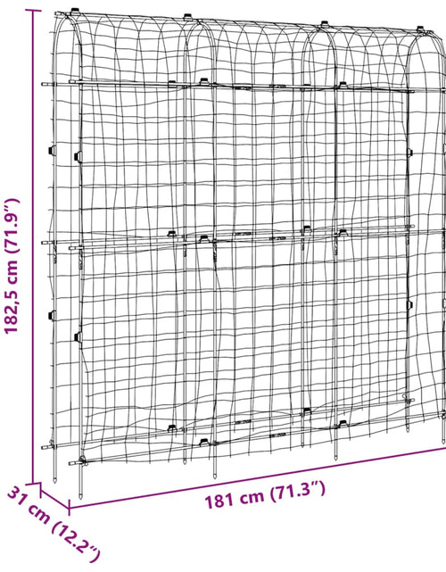 Загрузите изображение в средство просмотра галереи, Spalier grădină plante cățărătoare cadru U 181x31x182,5 cm oțel
