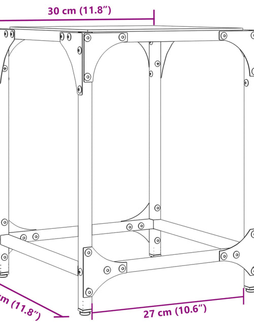 Загрузите изображение в средство просмотра галереи, Măsuță de cafea, blat din sticlă transparentă, 30x30x40 cm oțel

