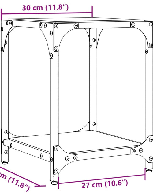 Загрузите изображение в средство просмотра галереи, Măsuțe de cafea, blat din sticlă negră, 2 buc. 30x30x40 cm oțel
