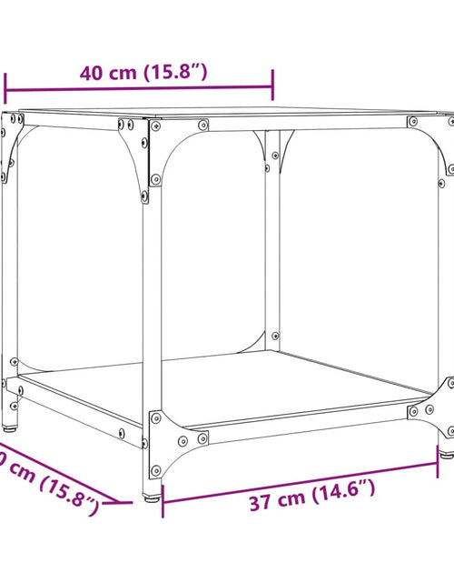 Încărcați imaginea în vizualizatorul Galerie, Mese cafea blat din sticlă transparentă 2 buc. 40x40x40 cm oțel
