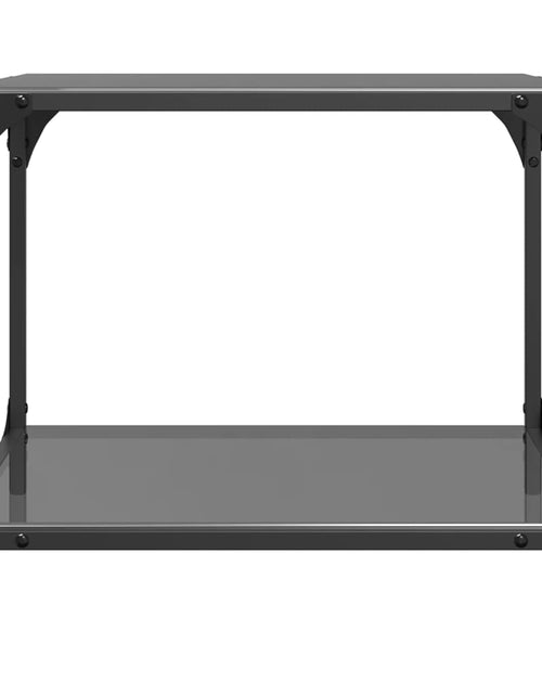 Загрузите изображение в средство просмотра галереи, Măsuțe de cafea, blat din sticlă negră, 2 buc. 50x50x40 cm oțel
