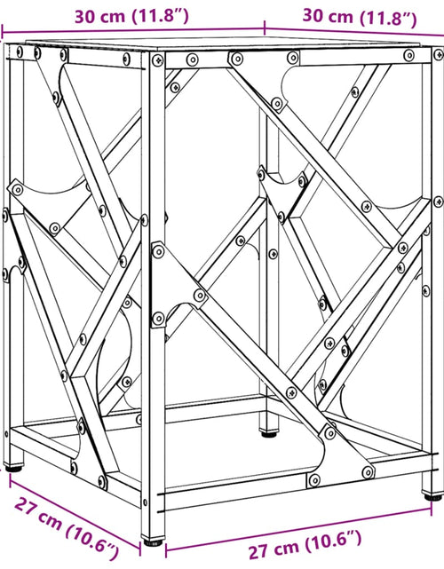 Загрузите изображение в средство просмотра галереи, Măsuță de cafea, blat din sticlă negră, 30x30x41 cm, oțel

