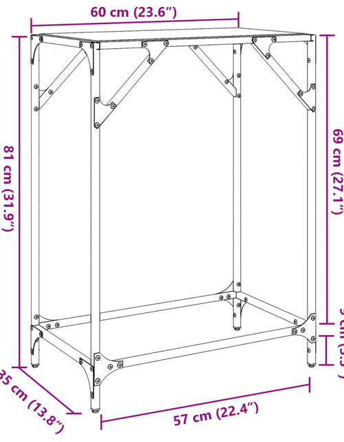 Загрузите изображение в средство просмотра галереи, Măsuță de cafea, blat din sticlă transparentă, 60x35x81 cm oțel

