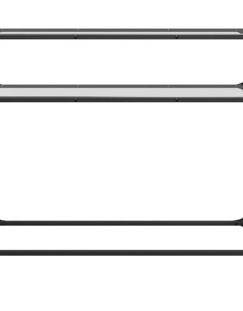Загрузите изображение в средство просмотра галереи, Măsuță de cafea, blat din sticlă transparentă, 98x35x81 cm oțel
