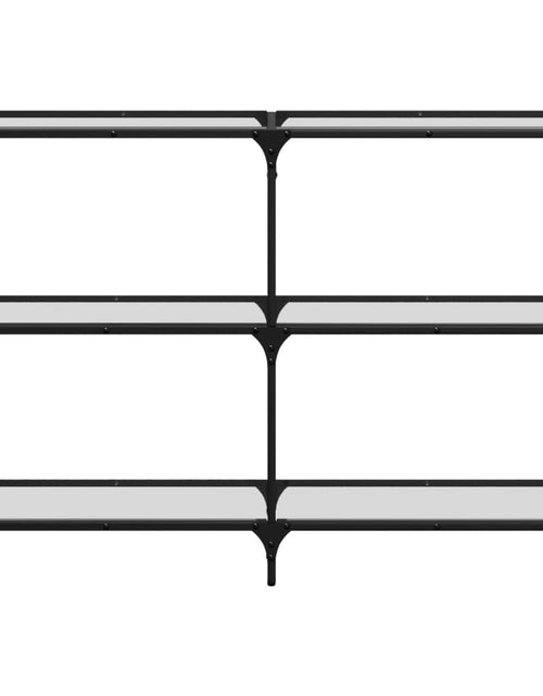 Încărcați imaginea în vizualizatorul Galerie, Măsuță de cafea blat din sticlă transparentă 118,5x30x81cm oțel
