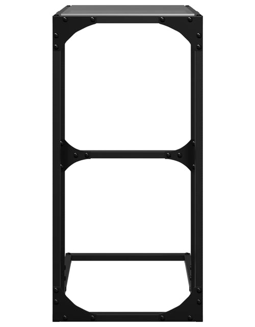 Încărcați imaginea în vizualizatorul Galerie, Măsuță laterală blat din sticlă neagră 40x30x61,5 cm oțel
