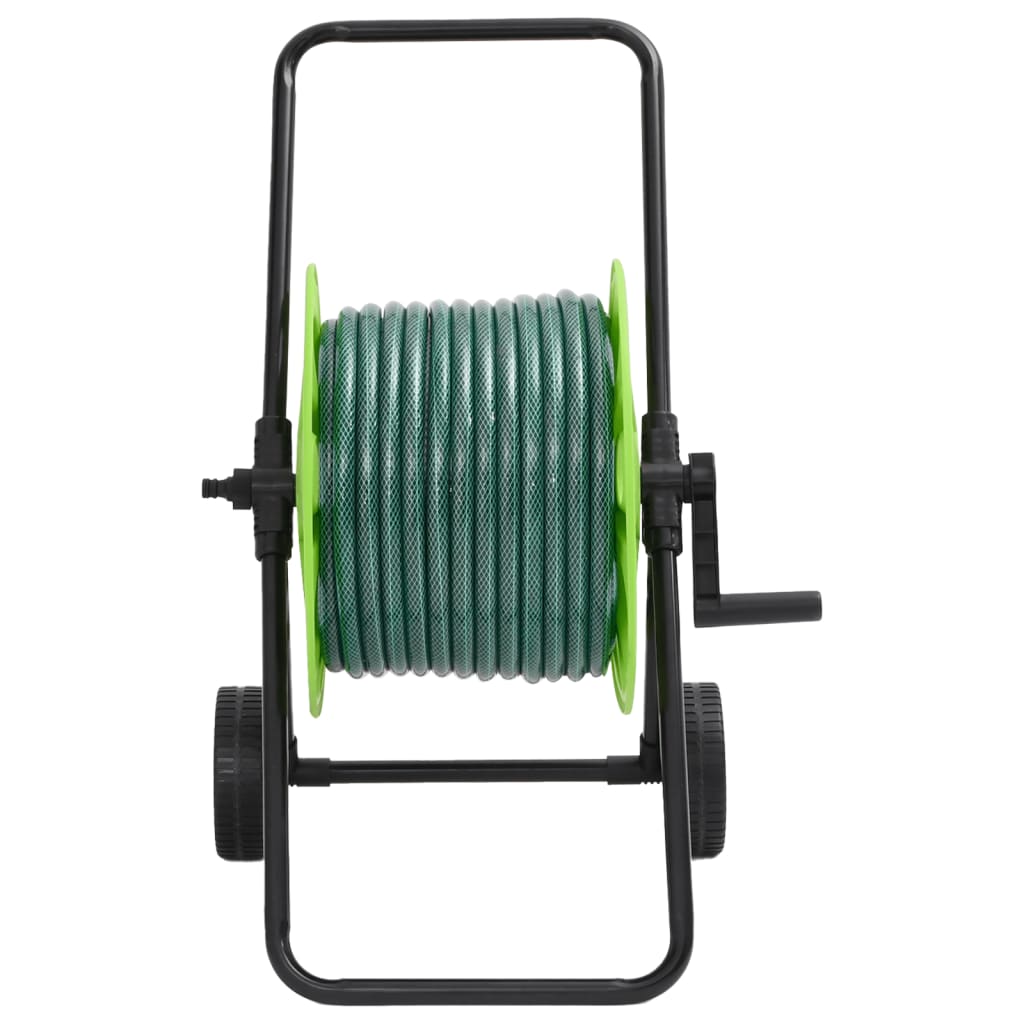 Cărucior tambur furtun verde set racorduri furtun 0,75" 20m PVC