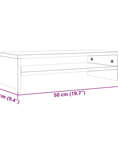 Încărcați imaginea în vizualizatorul Galerie, Suport pentru monitor, maro miere, 50x24x13 cm, lemn masiv pin
