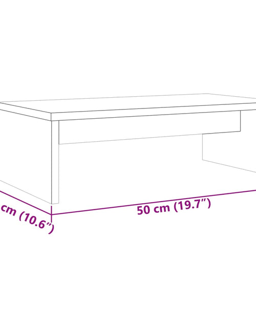 Încărcați imaginea în vizualizatorul Galerie, Suport pentru monitor, maro ceruit, 50x27x15 cm, lemn masiv pin
