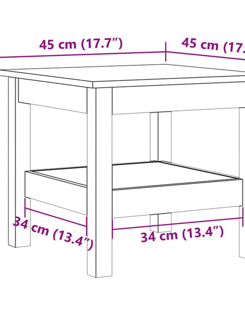 Загрузите изображение в средство просмотра галереи, Măsuță de cafea, maro ceruit, 45x45x40 cm, lemn masiv de pin

