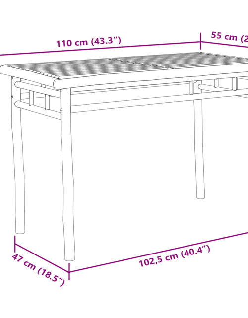 Încărcați imaginea în vizualizatorul Galerie, Masă de bucătărie pentru grădină, 110x55x75 cm, bambus
