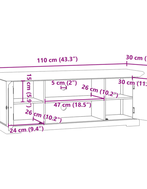 Загрузите изображение в средство просмотра галереи, Dulap TV, alb, 110x30x41 cm, lemn prelucrat
