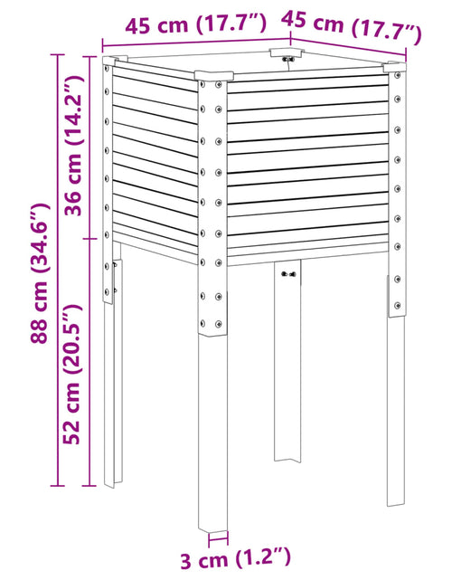 Încărcați imaginea în vizualizatorul Galerie, Jardinieră de grădină, 45x45x88 cm, oțel galvanizat
