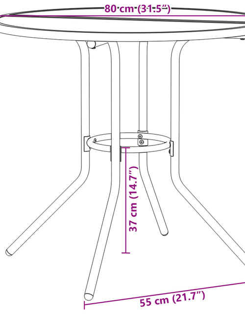Încărcați imaginea în vizualizatorul Galerie, Masă terasă rotundă, antracit, Ø80x72,5 cm oțel vopsit electro.
