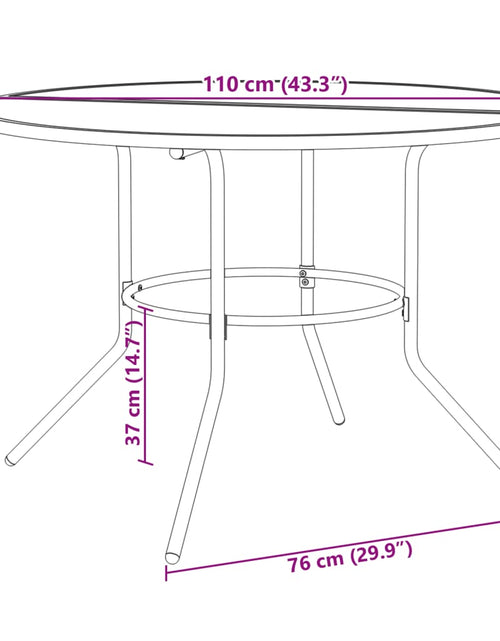 Încărcați imaginea în vizualizatorul Galerie, Masă terasă rotundă, antracit Ø110x72,5 cm oțel vopsit electro.
