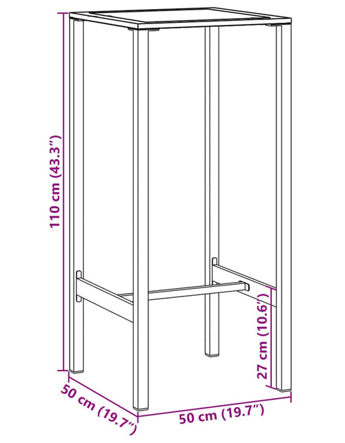 Загрузите изображение в средство просмотра галереи, Masă de bar, negru, 50x50x110 cm, oțel vopsit electrostatic
