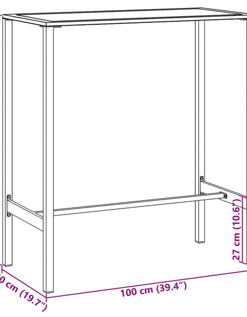 Încărcați imaginea în vizualizatorul Galerie, Masă de bar, negru, 100x50x110 cm, oțel vopsit electrostatic
