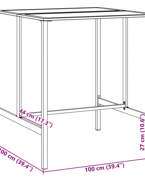 Încărcați imaginea în vizualizatorul Galerie, Masă de bar, negru, 100x100x110 cm, oțel vopsit electrostatic
