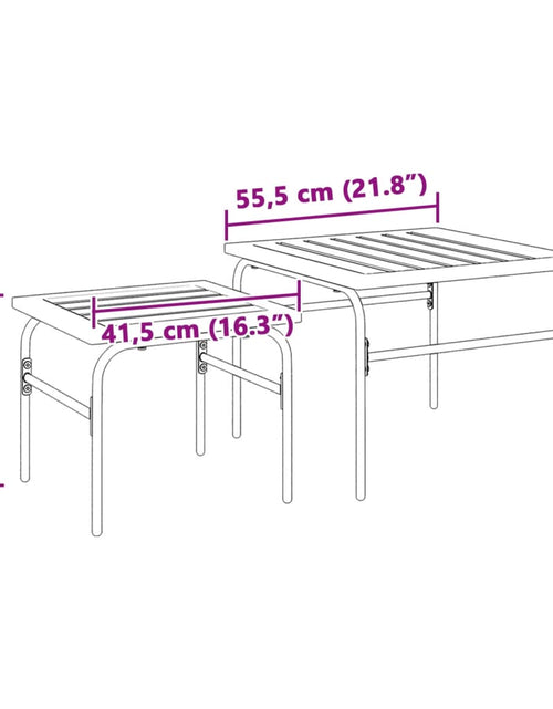 Încărcați imaginea în vizualizatorul Galerie, Măsuțe de cafea suprapuse de grădină 2 buc. maro și negru, oțel
