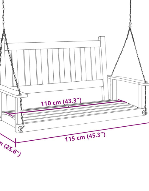Încărcați imaginea în vizualizatorul Galerie, Bancă balansoar grădină lanțuri metalice, maro, lemn masiv brad
