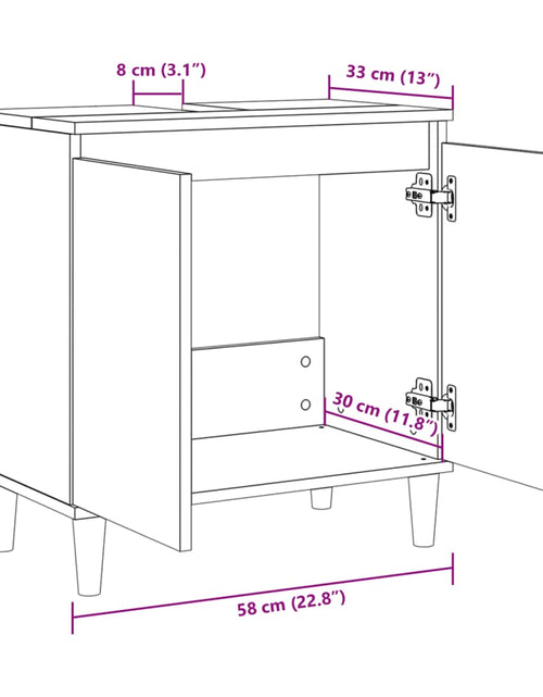 Încărcați imaginea în vizualizatorul Galerie, Dulap de chiuvetă, stejar sonoma, 58x33x60 cm, lemn prelucrat
