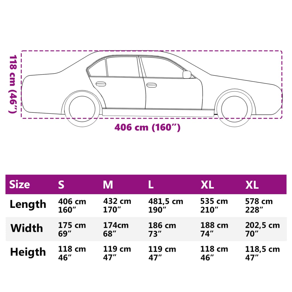 Husă auto de Sedan, protecție grindină, complet, gri/argintiu S