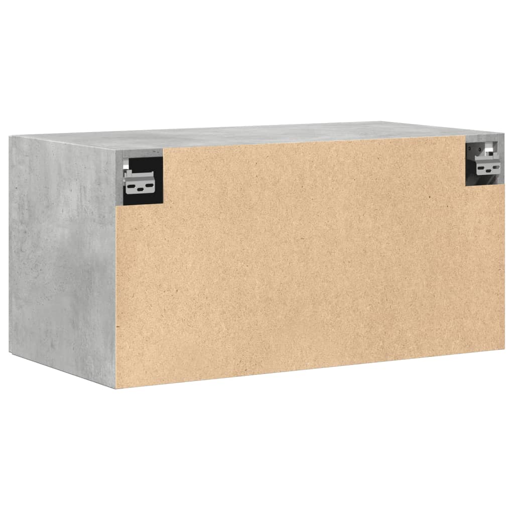 Dulap de perete, gri beton, 80x42,5x40 cm, lemn prelucrat