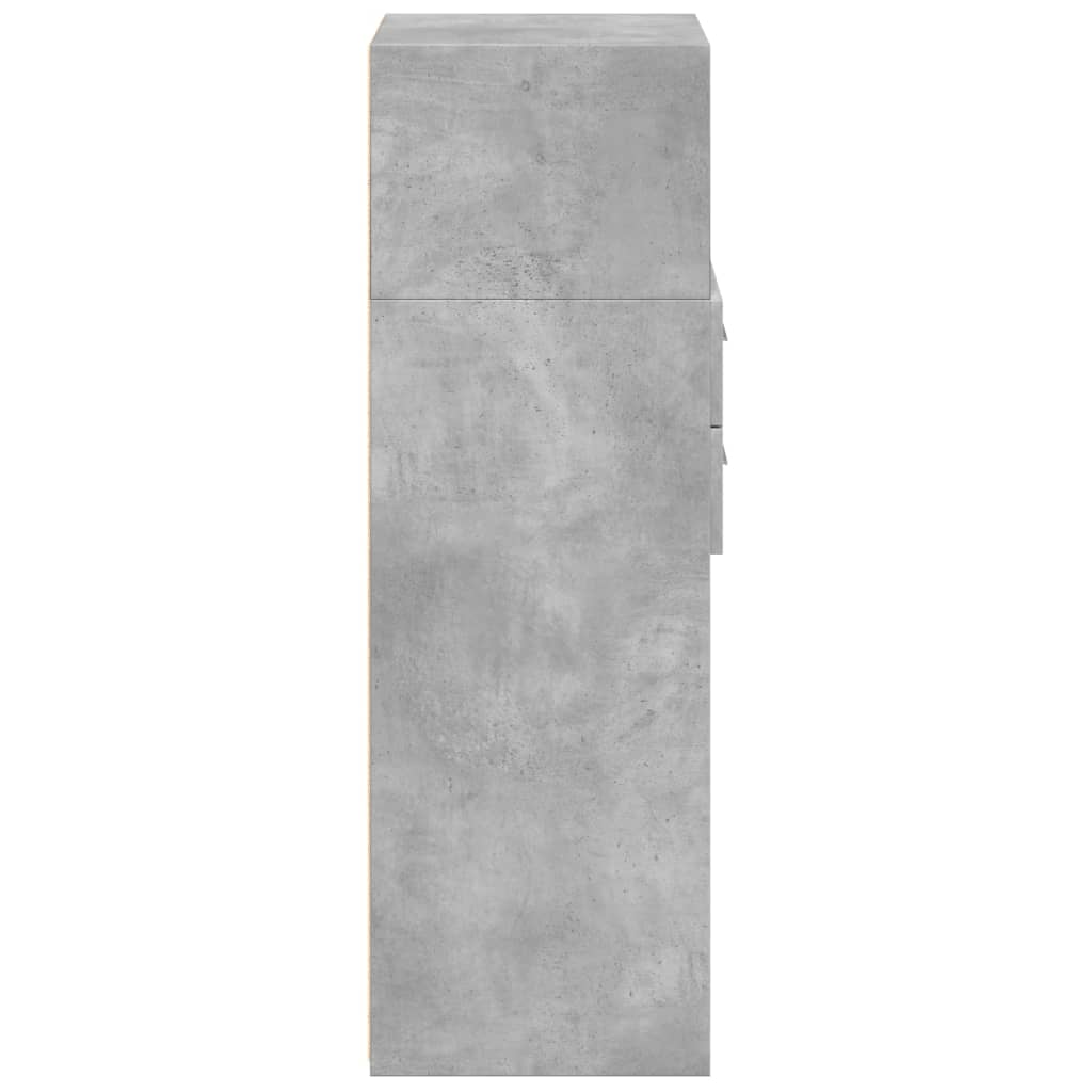 Dulap înalt, gri beton, 30x42,5x124 cm, lemn prelucrat