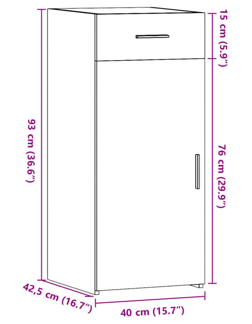 Încărcați imaginea în vizualizatorul Galerie, Dulap, stejar sonoma, 40x42,5x93 cm, lemn prelucrat
