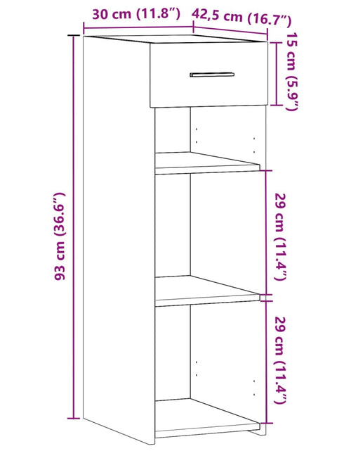 Загрузите изображение в средство просмотра галереи, Dulap, stejar maro, 30x42,5x93 cm, lemn prelucrat
