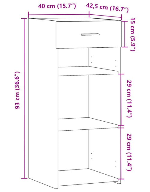 Загрузите изображение в средство просмотра галереи, Dulap, stejar maro, 40x42,5x93 cm, lemn prelucrat
