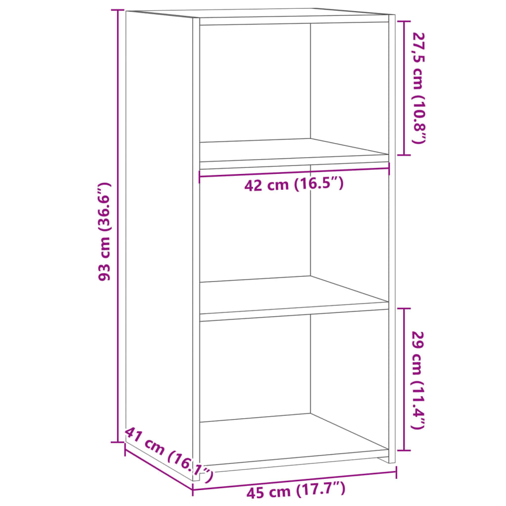 Dulap, gri beton, 45x41x93 cm, lemn prelucrat