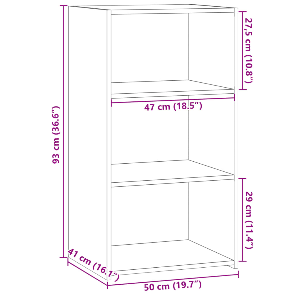 Dulap, stejar sonoma, 50x41x93 cm, lemn prelucrat