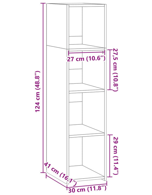 Загрузите изображение в средство просмотра галереи, Dulap înalt, stejar maro, 30x41x124 cm, lemn compozit
