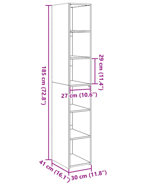 Загрузите изображение в средство просмотра галереи, Dulap înalt, stejar sonoma, 30x41x185 cm, lemn prelucrat
