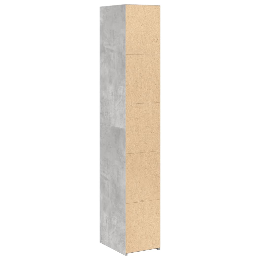 Dulap înalt, gri beton, 30x41x185 cm, lemn prelucrat