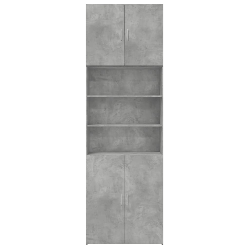 Dulap înalt, gri beton, 80x42,5x249 cm, lemn prelucrat