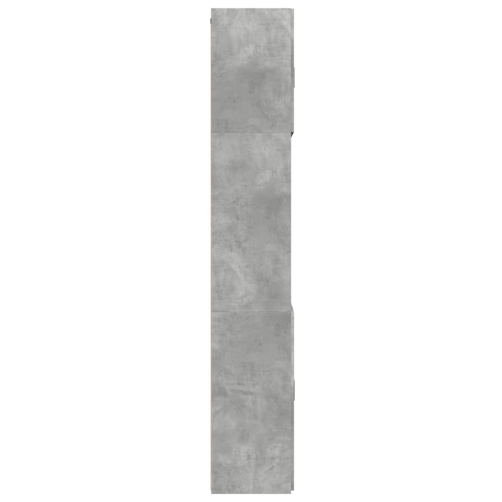 Dulap înalt, gri beton, 80x42,5x249 cm, lemn prelucrat