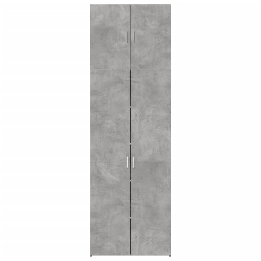 Dulap înalt, gri beton, 80x42,5x249 cm, lemn prelucrat