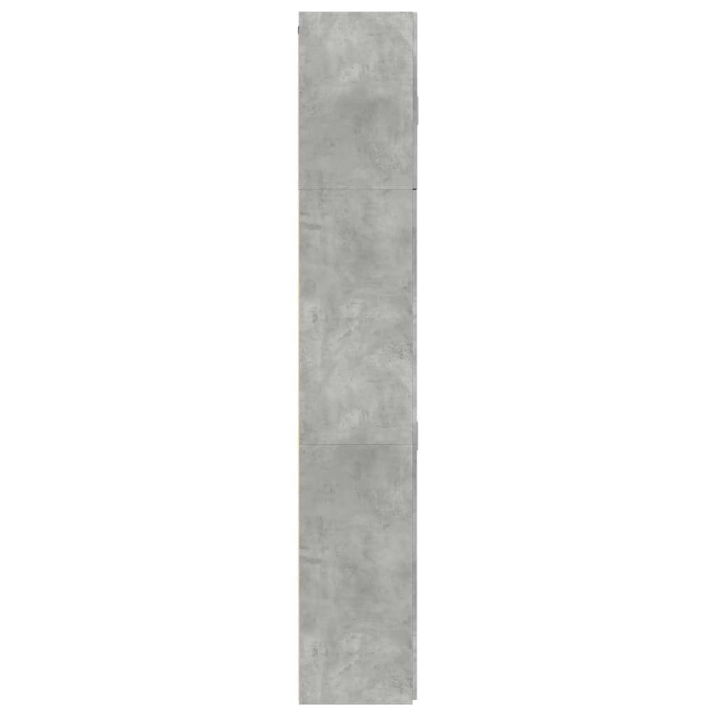 Dulap înalt, gri beton, 80x42,5x249 cm, lemn prelucrat