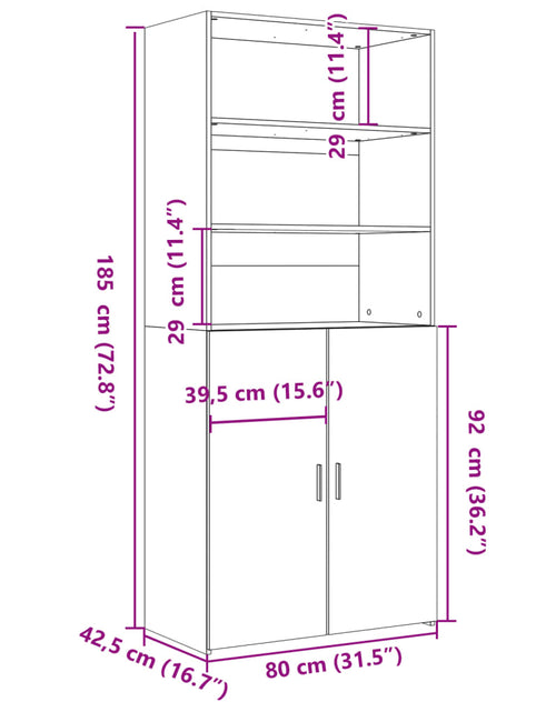 Загрузите изображение в средство просмотра галереи, Dulap înalt, alb, 80x42,5x185 cm, lemn prelucrat
