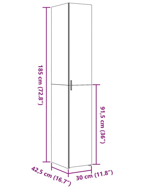 Загрузите изображение в средство просмотра галереи, Dulap înalt, stejar maro, 30x42,5x185 cm, lemn prelucrat
