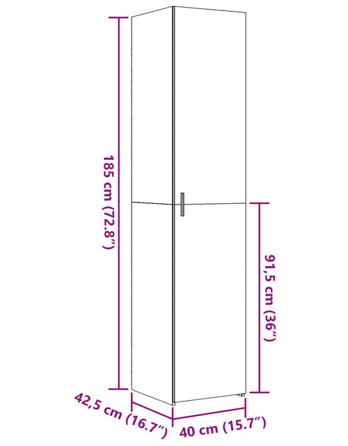 Загрузите изображение в средство просмотра галереи, Dulap înalt, stejar sonoma, 40x42,5x185 cm, lemn prelucrat
