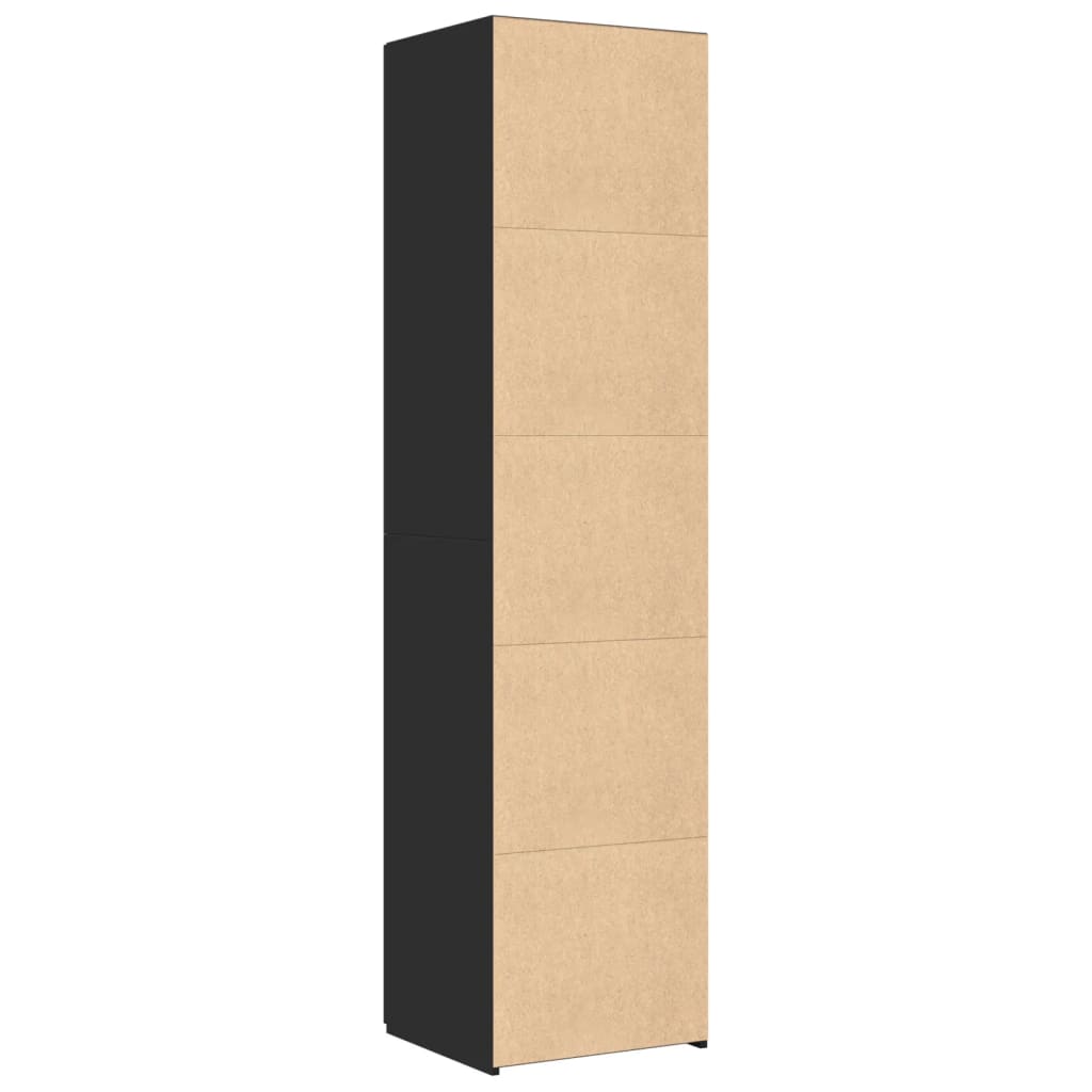 Dulap înalt, negru, 45x42,5x185 cm, lemn compozit