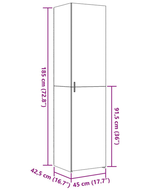 Загрузите изображение в средство просмотра галереи, Dulap înalt, stejar sonoma, 45x42,5x185 cm, lemn compozit

