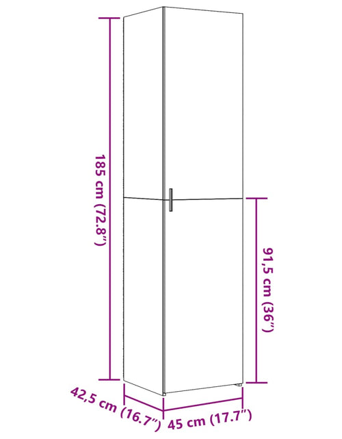 Загрузите изображение в средство просмотра галереи, Dulap înalt, gri beton, 45x42,5x185 cm, lemn compozit
