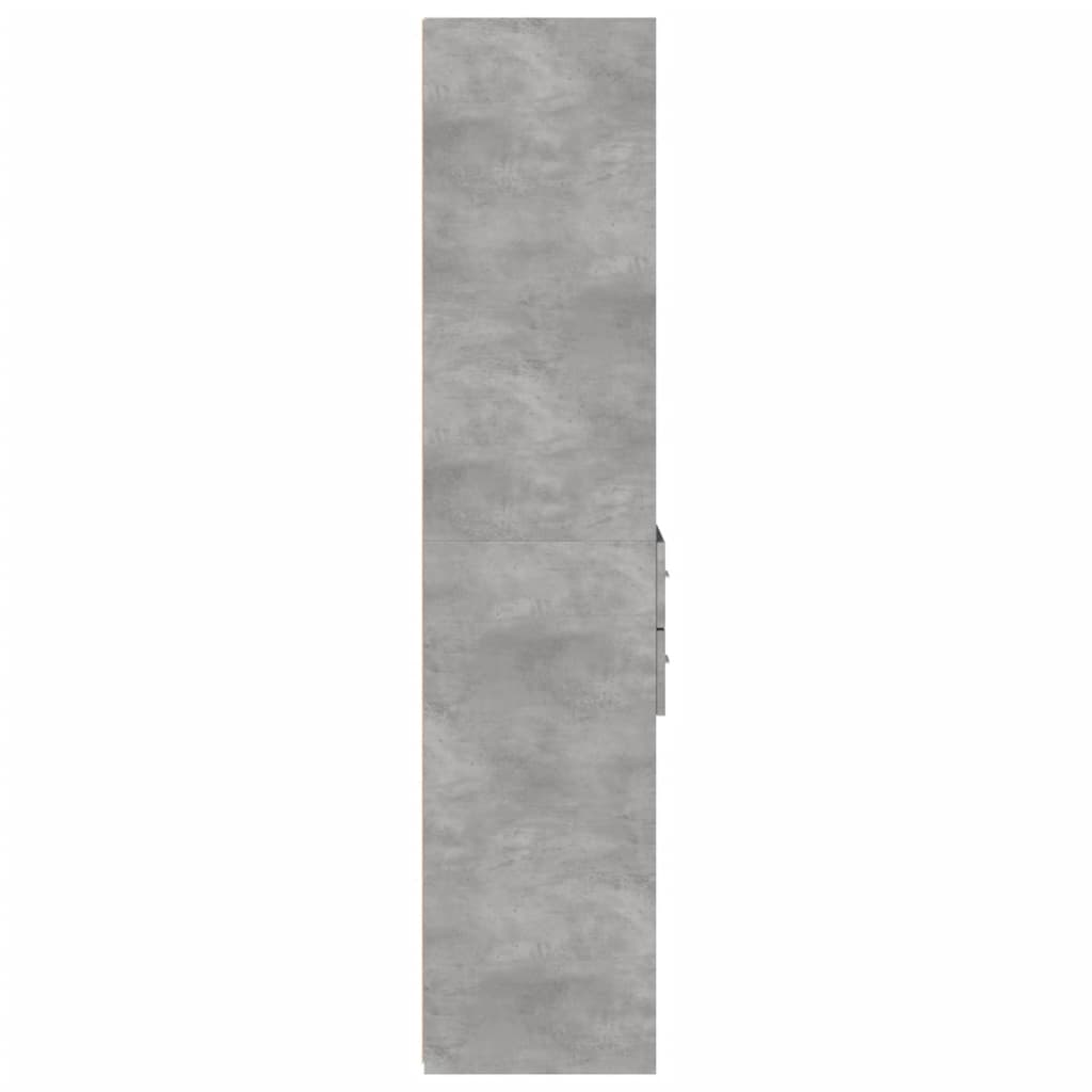 Dulap înalt, gri beton, 40x42,5x185 cm, lemn prelucrat